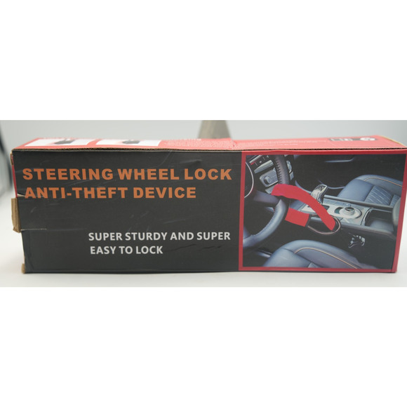 Universal Steering Wheel Lock Anti-Theft Device Red Steel Security Bar\ - Picture 4 of 4